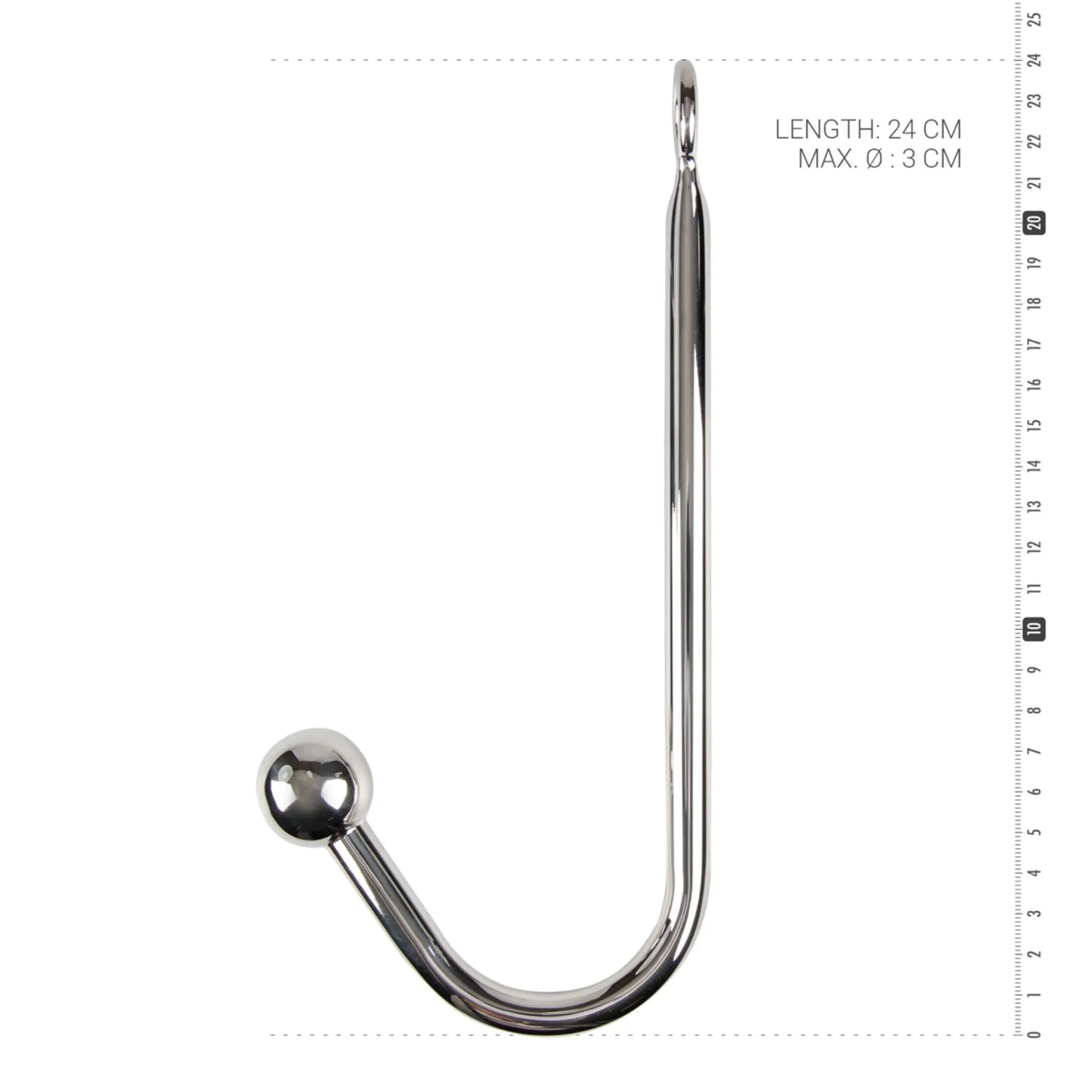 Sinner Gear Anal Hook 24cm Metal mått