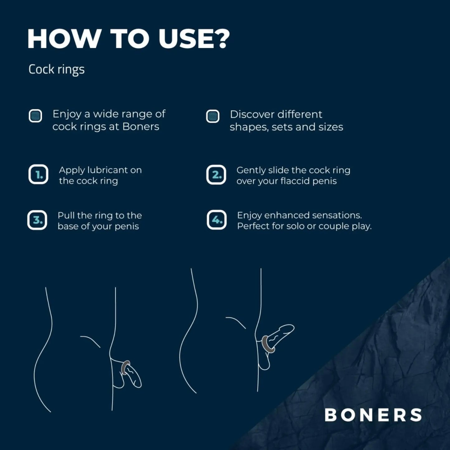Boners Penisringar 3-pack how to use