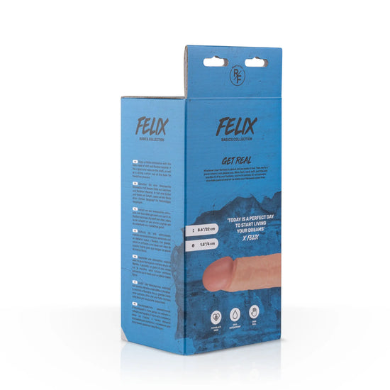Baksida förpackning RF Felix Realistisk Dildo 22cm