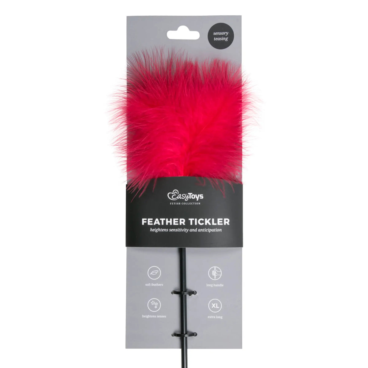 EasyToys Long Feather Tickler Röd förpackning