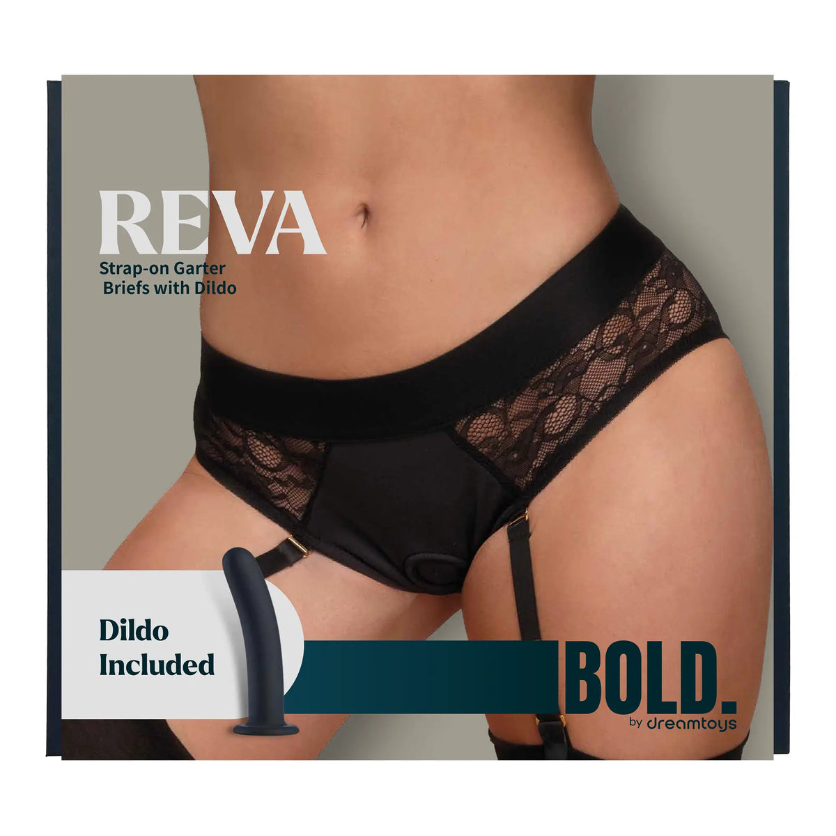 Förpackning BOLD Reva Strap-on Garter Brief Set