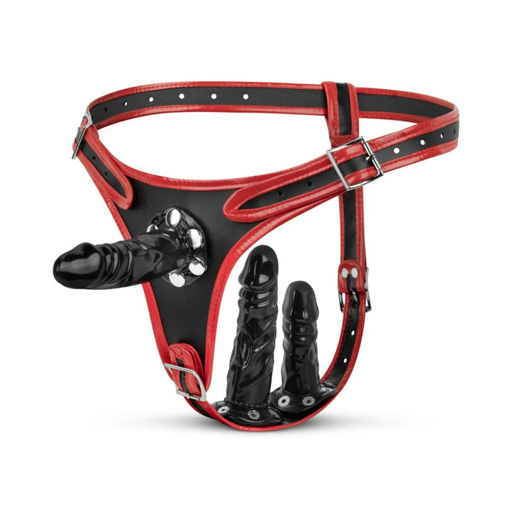 EasyToys Tripple Didlo Strap-on Set - NordicSin.se