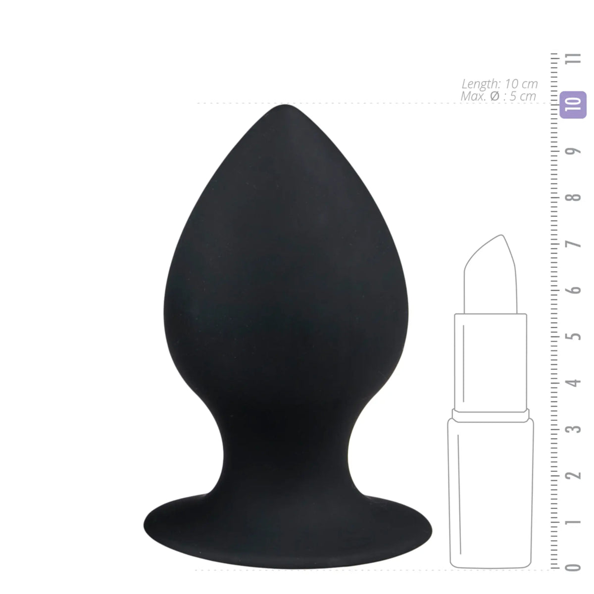Mått Round Buttplug Medium Svart