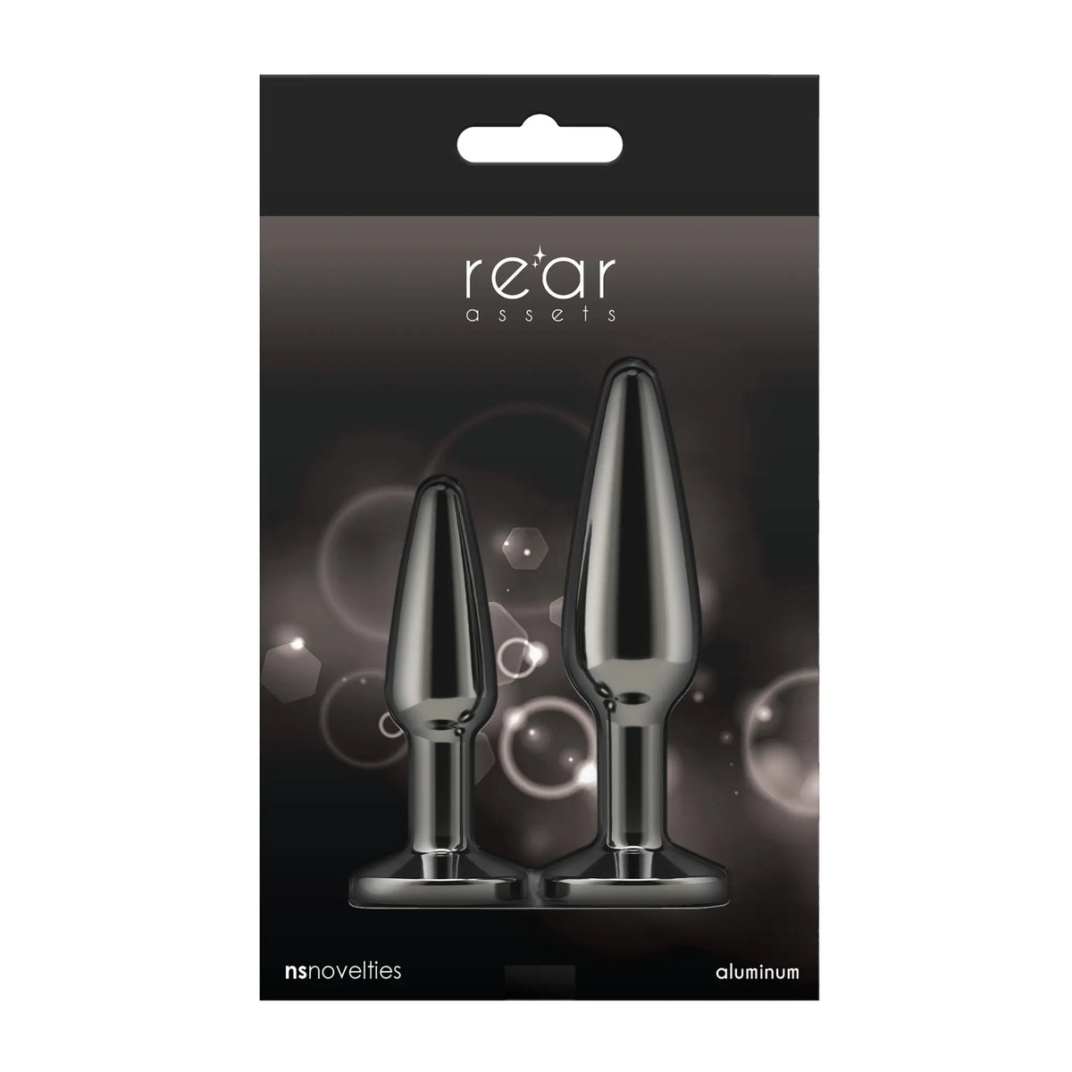 Förpackning baksida Rear Assets Tapered Buttplug Kit Svart