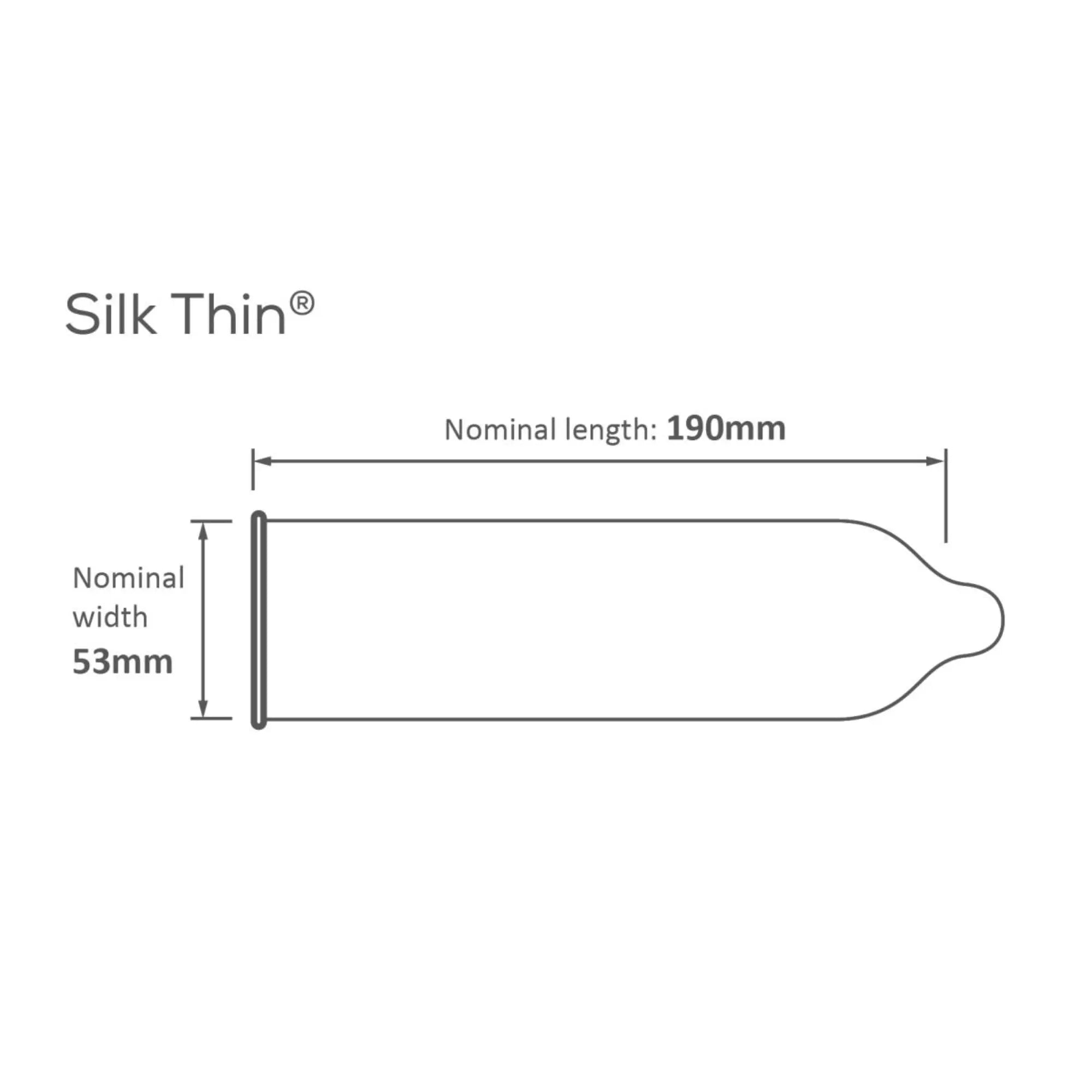 Pasante Silk Thin Kondomer 12-pack mått